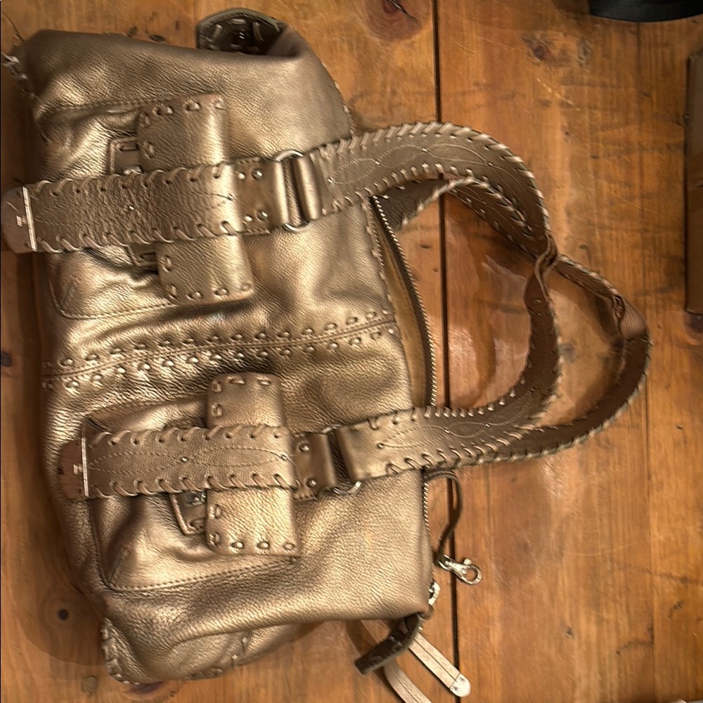 Michael Kors Gold Purse used loved condition but lots of life left…see photos